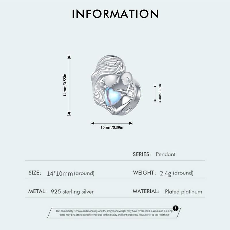 925 Sterling Silver Love Heart Pendant Necklace For Mother And Child