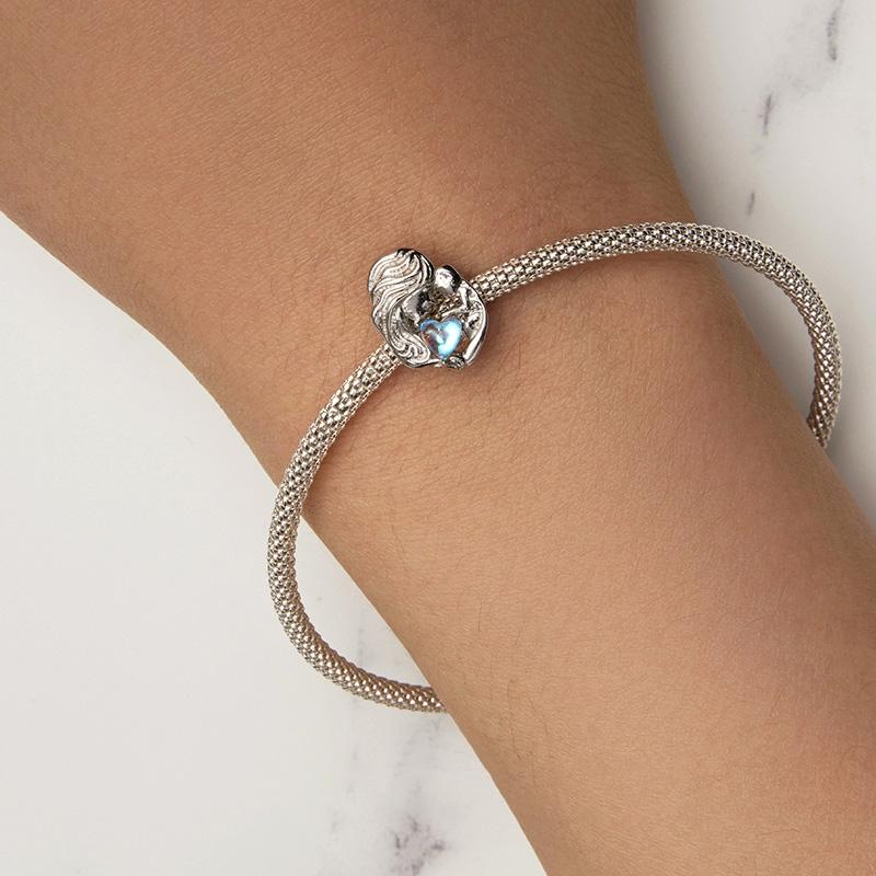 925 Sterling Silver Love Heart Pendant Necklace For Mother And Child