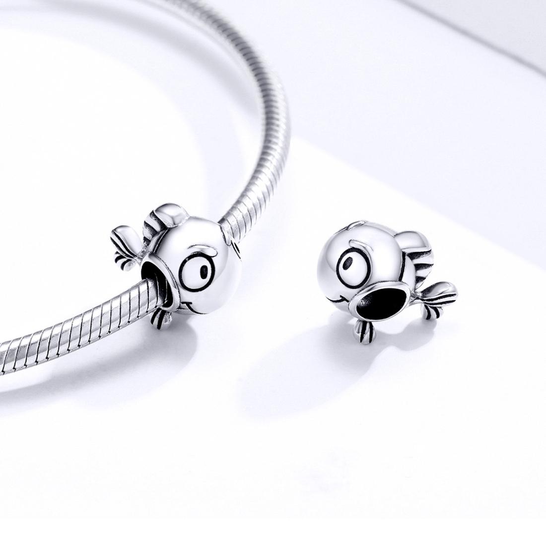 925 Sterling Silver Simple Fish Bead Bracelet / Necklace Accessory