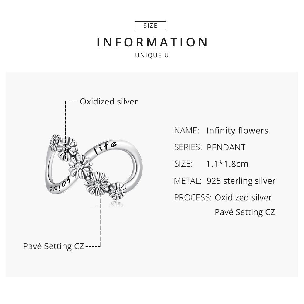 925 Sterling Silver Floral Bead Bracelet / Necklace Accessory