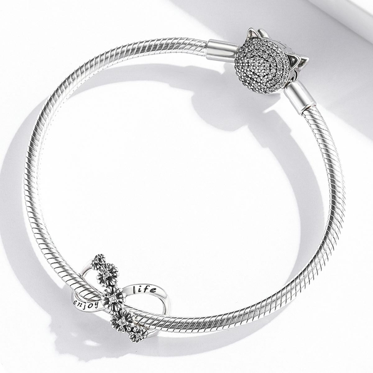 925 Sterling Silver Floral Bead Bracelet / Necklace Accessory
