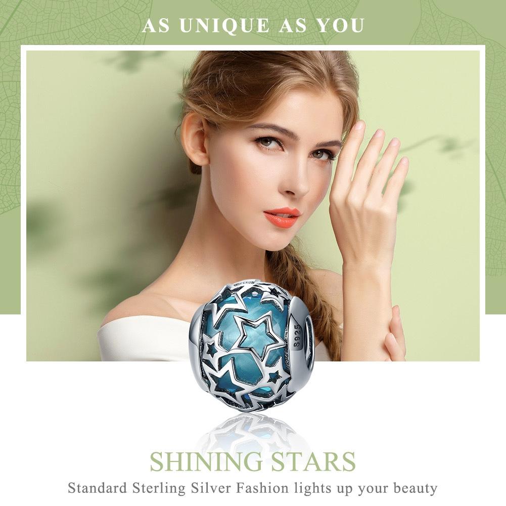 925 Sterling Silver Starry Sky Beads For Diy Bracelets & Necklaces