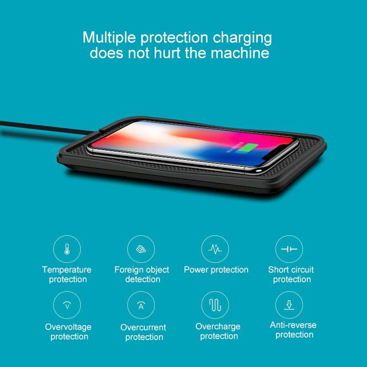 Fast Wireless Car Charger Anti Skid Qi Standard
