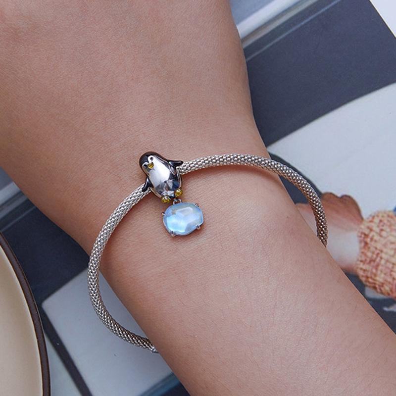 925 Sterling Silver Penguin Beads For Diy Bracelets