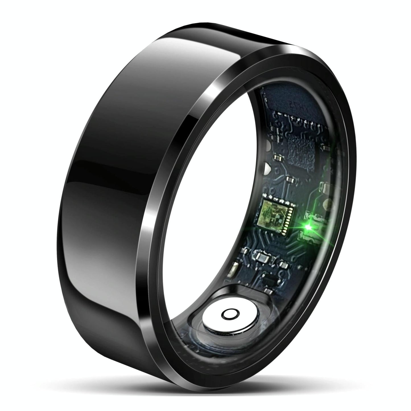 Smart Ring With Heart Rate Blood Oxygen And Sleep Monitoring - R6 Size 8 - Black