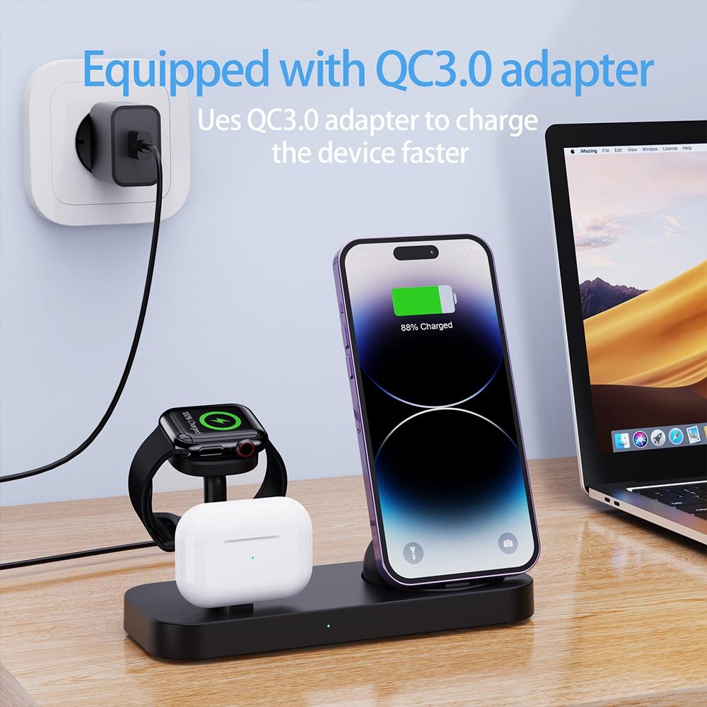 4 In 1 Charging Stand For Apple Watch And Airpods - White