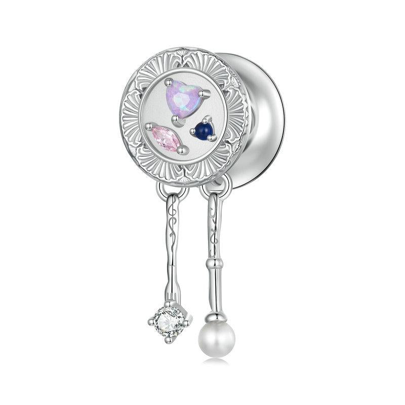 925 Sterling Silver Platinum Plated Tassel Beads Bracelet With