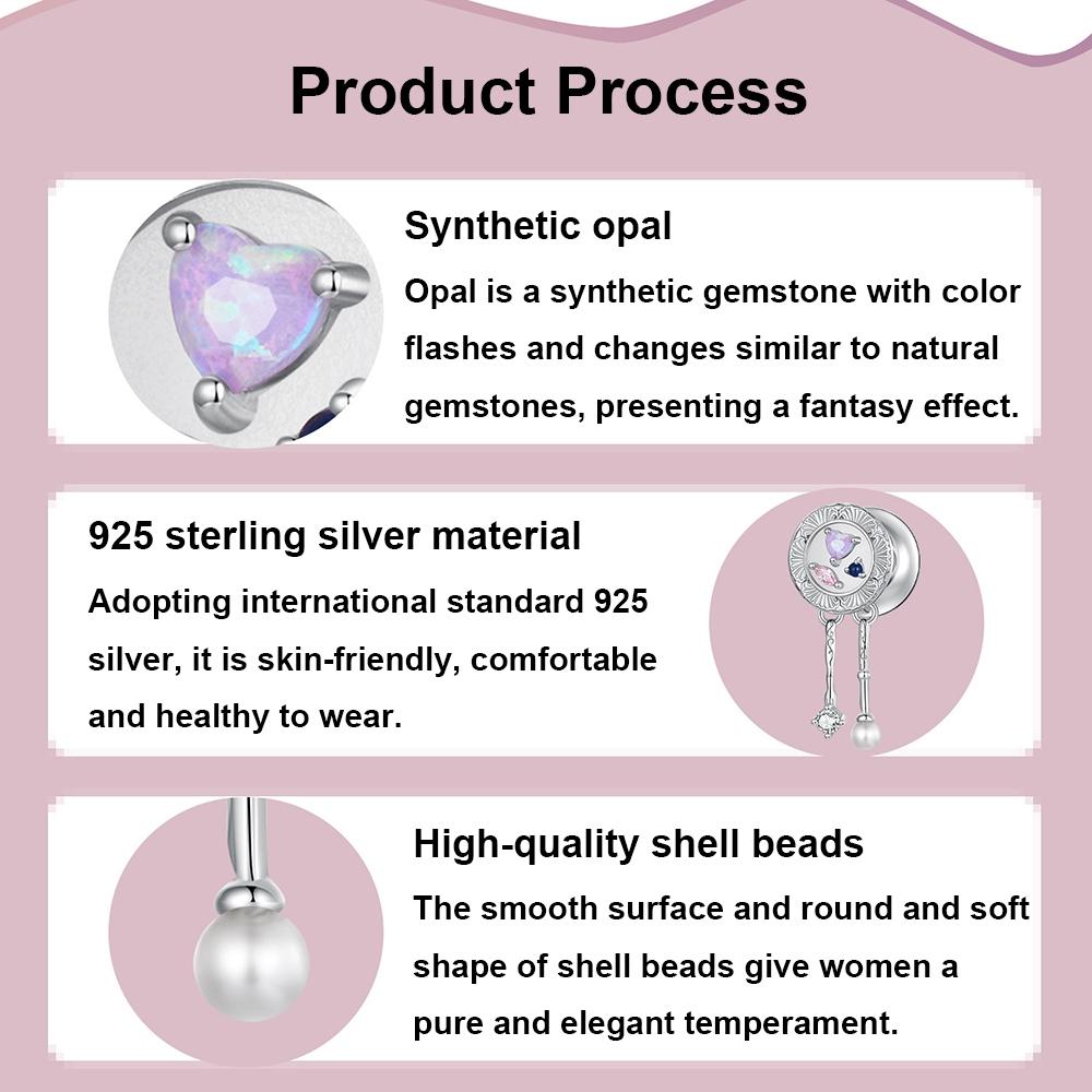 925 Sterling Silver Platinum Plated Tassel Beads Bracelet With