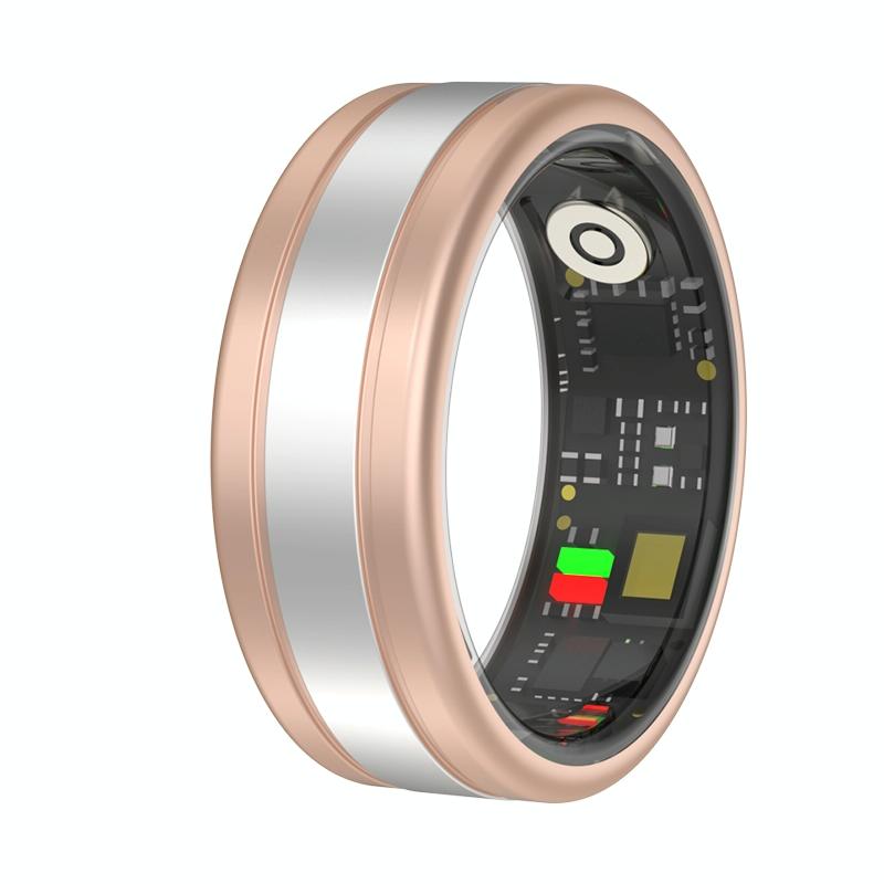 Smart Ring With Heart Rate Blood Oxygen Sleep & Sports Modes - R18 Size 8 - Black