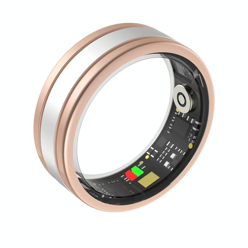 Smart Ring With Heart Rate Blood Oxygen Sleep & Sports Modes - R18 Size 8 - Black