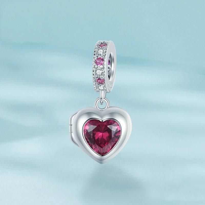 925 Sterling Silver Love Heart Pendant Diy Beads