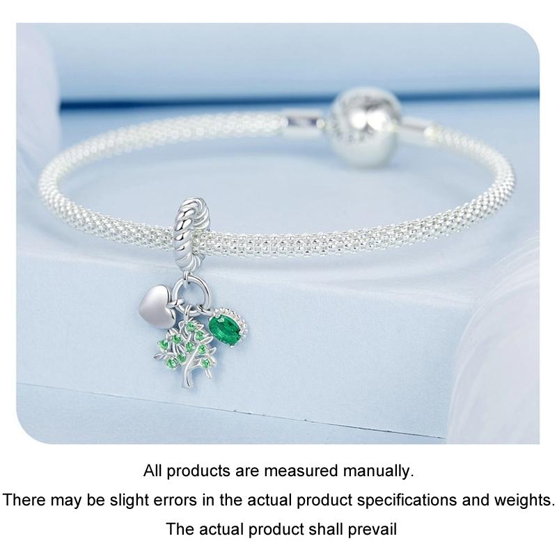 925 Sterling Silver Platinum Plated Zircon Tree Of Life Pendant