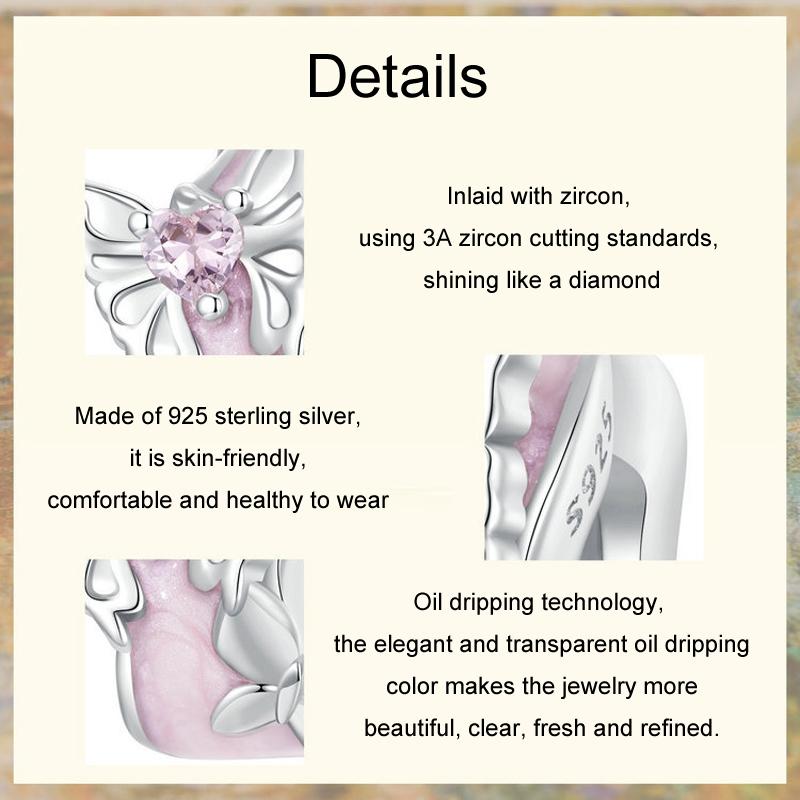 925 Sterling Silver Platinum Butterfly Silicone Diy Beads