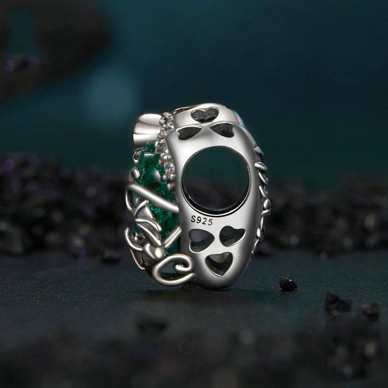 925 Sterling Silver Retro Heart Shaped Beads In