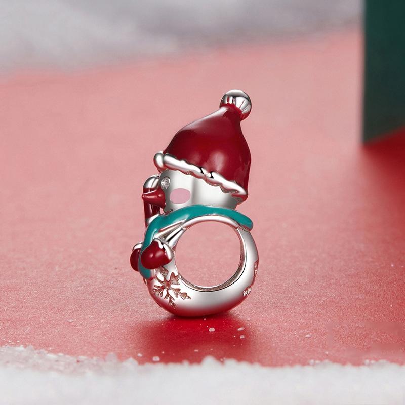 925 Sterling Silver Snowman Bracelet Beads