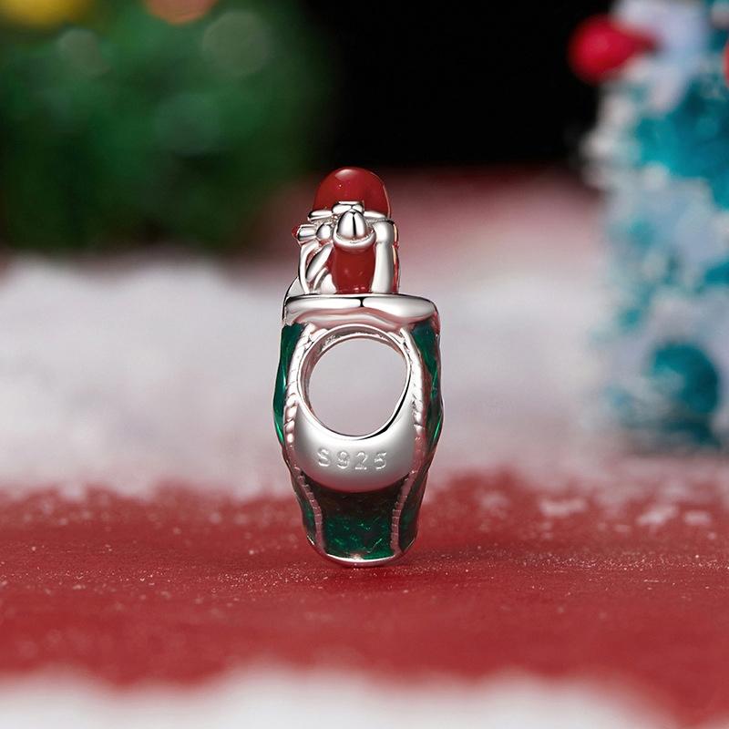 925 Sterling Silver Santa Bracelet Christmas Beads