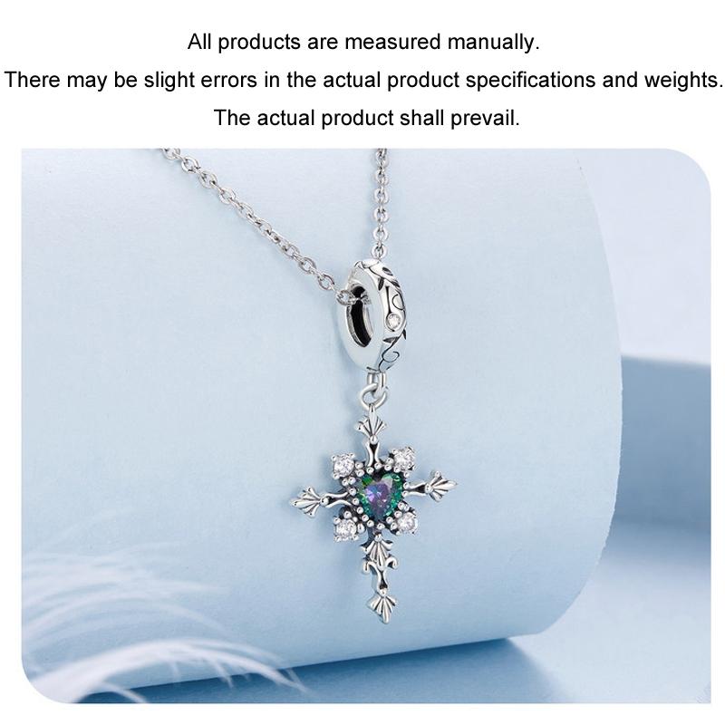 925 Sterling Silver Vintage Cross Love Pendant Beads