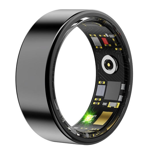 Smart Ring With Heart Rate Blood Oxygen Sleep & Sports Modes - Size 13 - Black