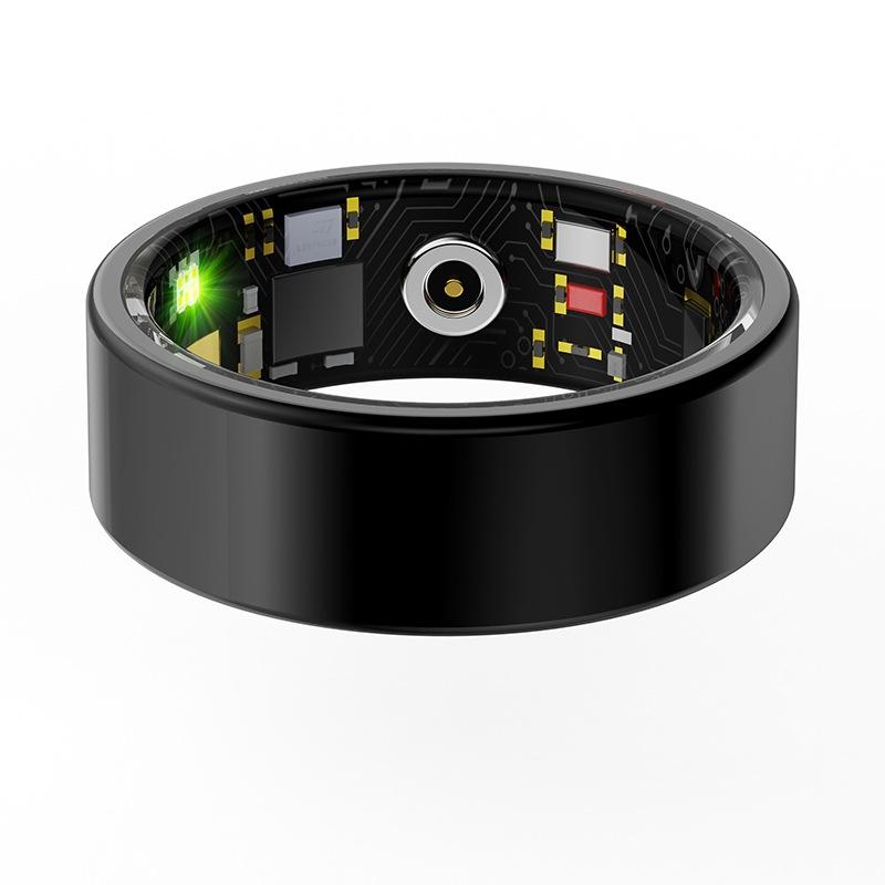 Smart Ring With Heart Rate Blood Oxygen Sleep & Sports Modes - Size 13 - Black