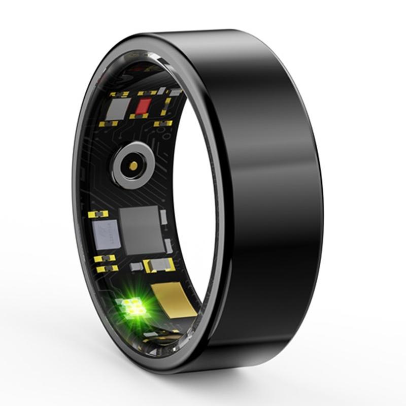 Smart Ring With Heart Rate Blood Oxygen Sleep & Sports Modes - Size 13 - Black