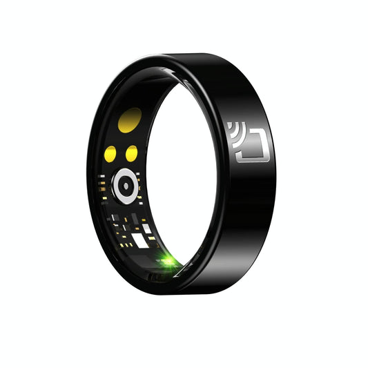 Smart Ring With Heart Rate Blood Oxygen Sleep Monitoring And Multiple Sports Modes - Black Size 7
