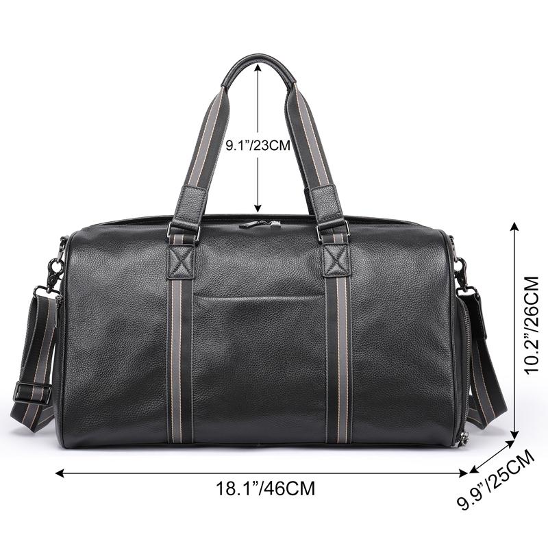 Multifunctional Leather Travel Bag - Large Capacity Single Shoulder - Black