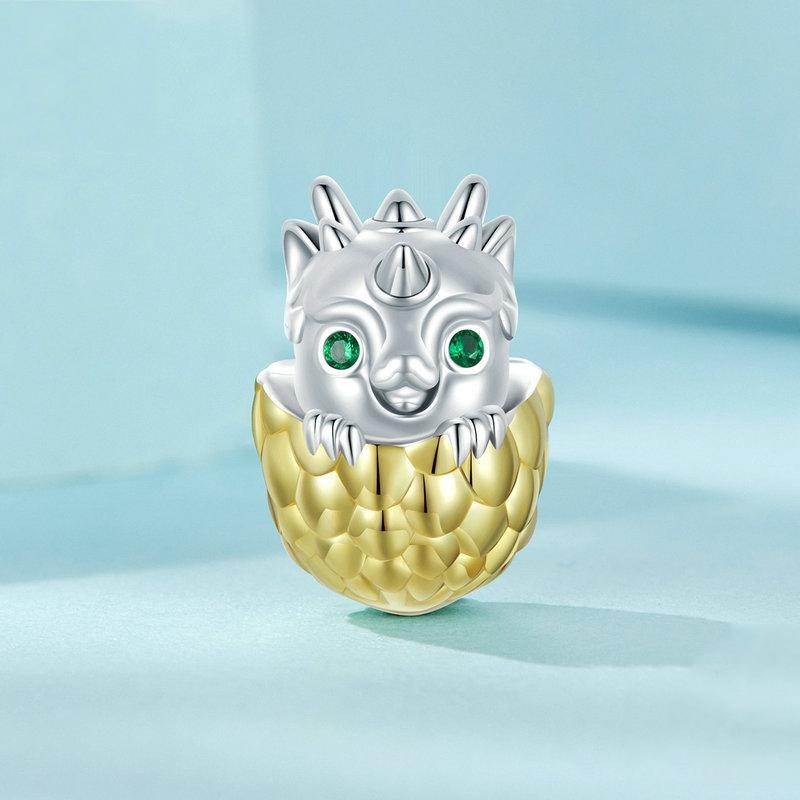 925 Sterling Silver Gold Plated Dragon Egg Beads