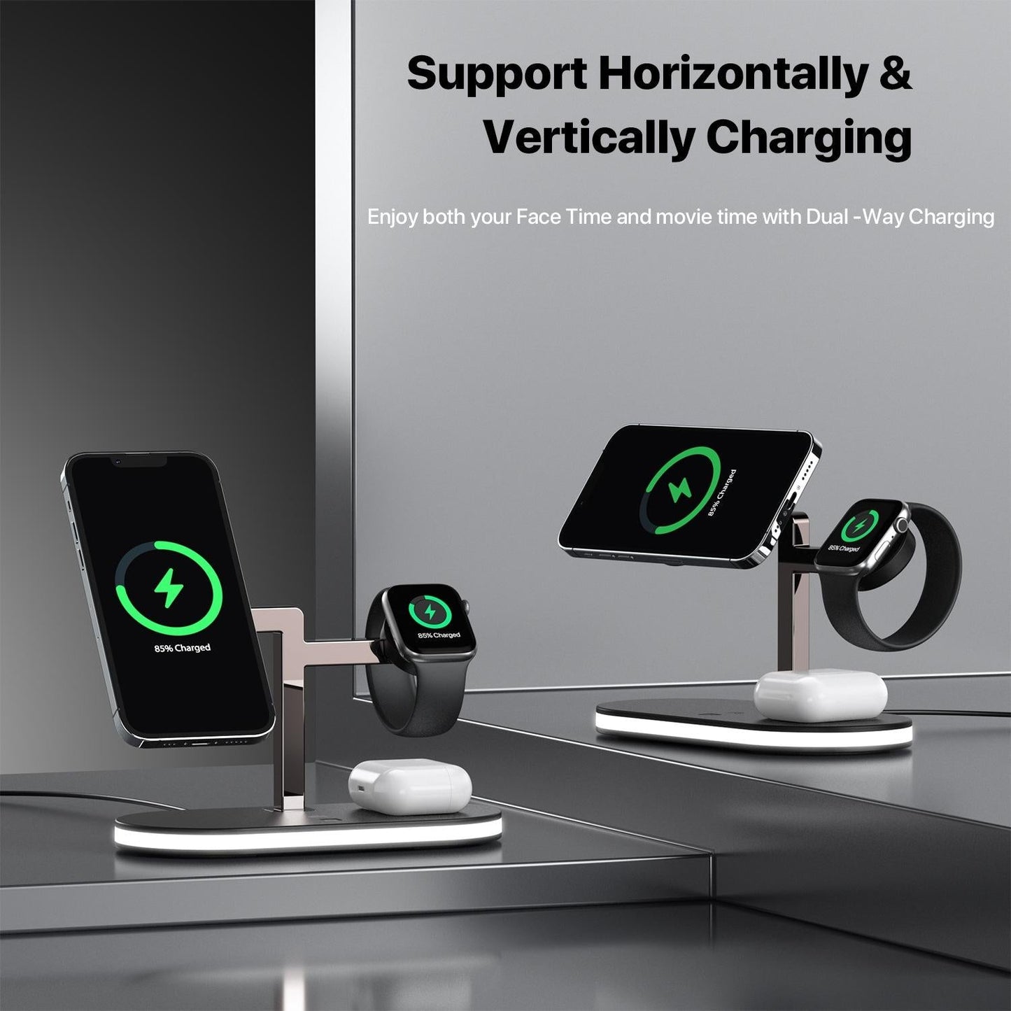 15W 3 In 1 Wireless Charger For Smartphone Iwatch Airpods