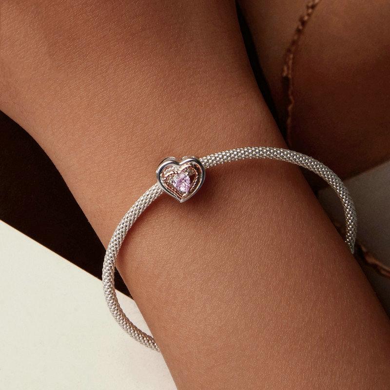 925 Sterling Silver Rose Gold Heart Hollow Diy Beads