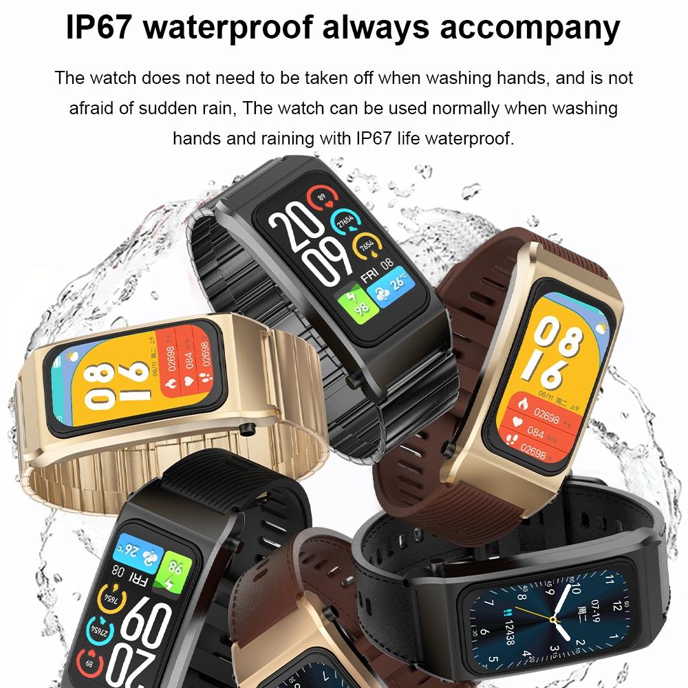 1.98 Inch 2 In 1 Bluetooth Earphone Smart Watch With Ecg & Nfc Support - Black