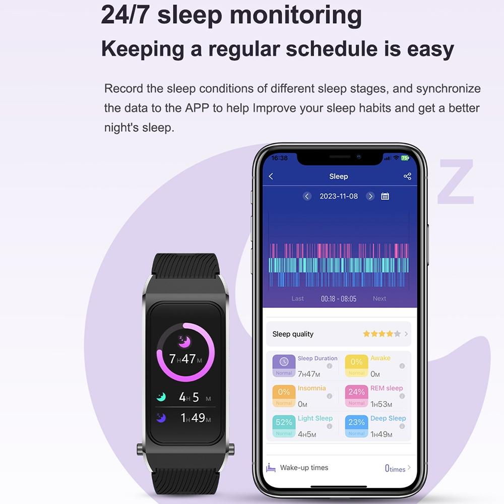1.98 Inch 2 In 1 Bluetooth Earphone Smart Watch With Ecg & Nfc Support - Black
