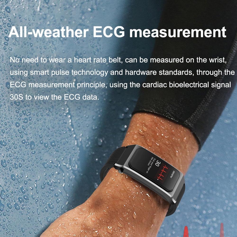 1.98 Inch 2 In 1 Bluetooth Earphone Smart Watch With Ecg & Nfc Support - Black