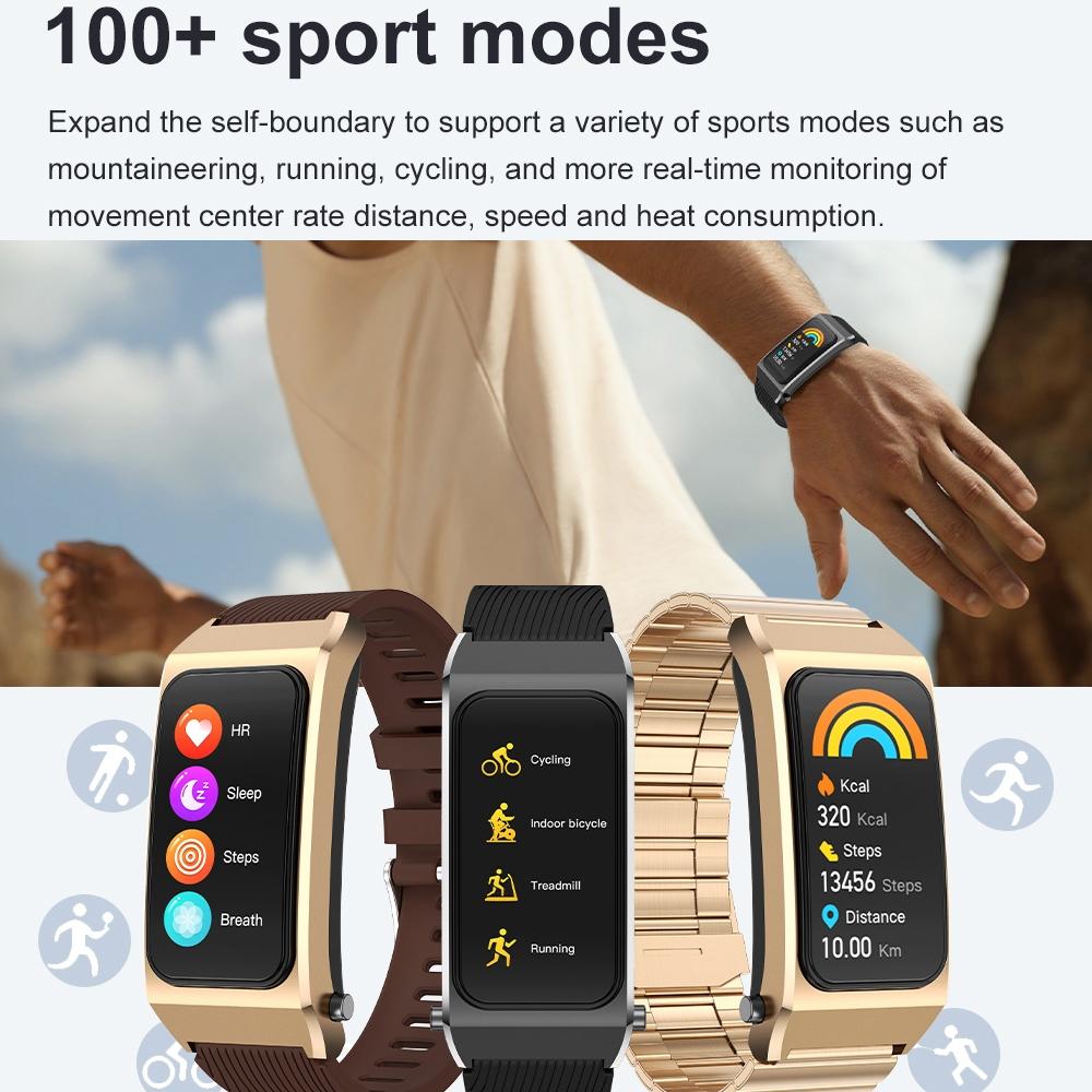 1.98 Inch 2 In 1 Bluetooth Earphone Smart Watch With Ecg & Nfc Support - Black