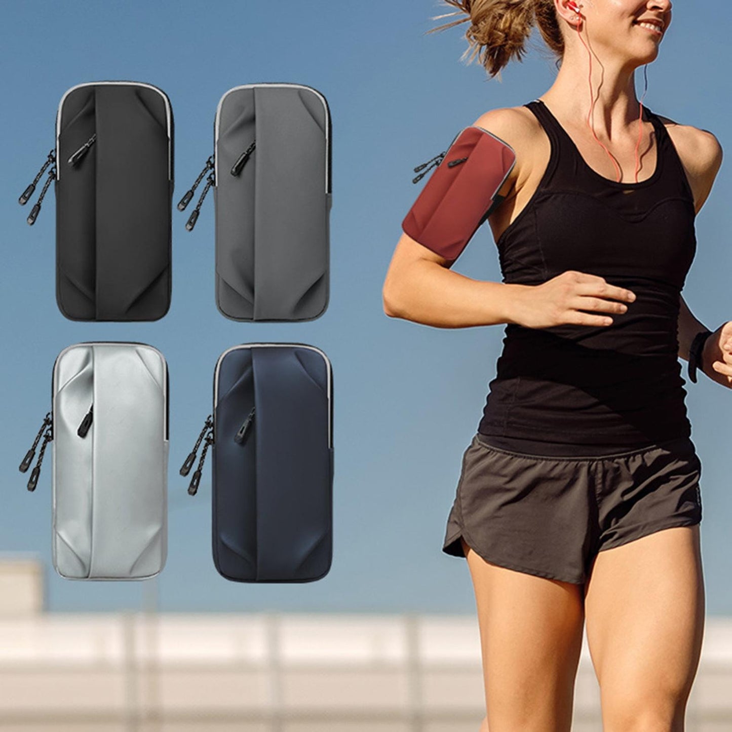 Multi Function Crossbody Bag For Outdoor Sports Fits Mobile Phones Men And Women - Grey