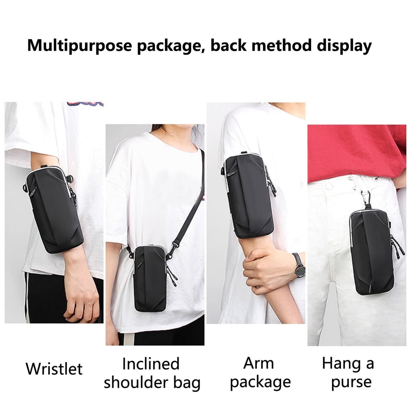 Multi Function Crossbody Bag For Outdoor Sports Fits Mobile Phones Men And Women - Grey