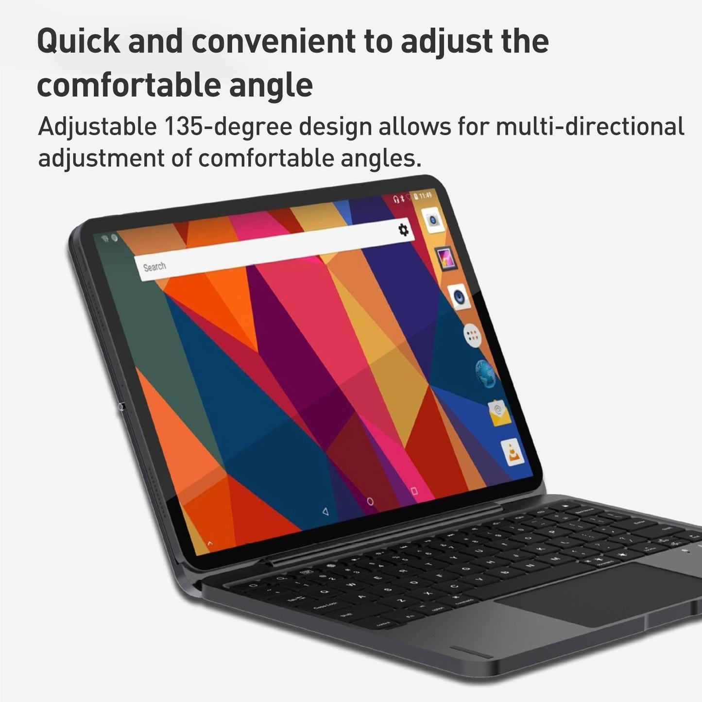 Bluetooth Touch Keyboard Leather Case - Aluminum Alloy - Grey - For Ipad Pro 11 2022/2021/2020/2018/Air 4/5