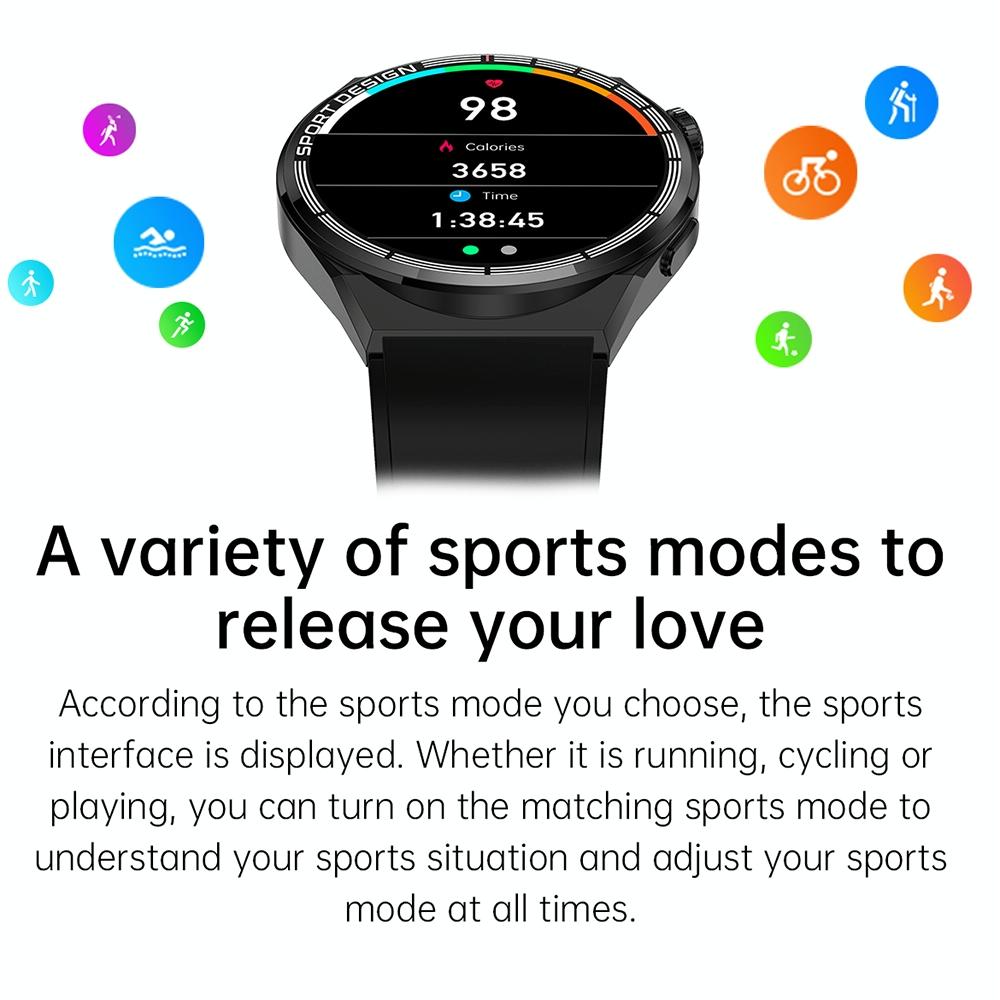 1.6 Inch Waterproof Smart Watch With Bluetooth Call & Nfc - Black