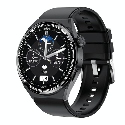 1.60 Inch Black Dial Silicone Band Ip68 Waterproof Smart Watch Support Bluetooth Call Black