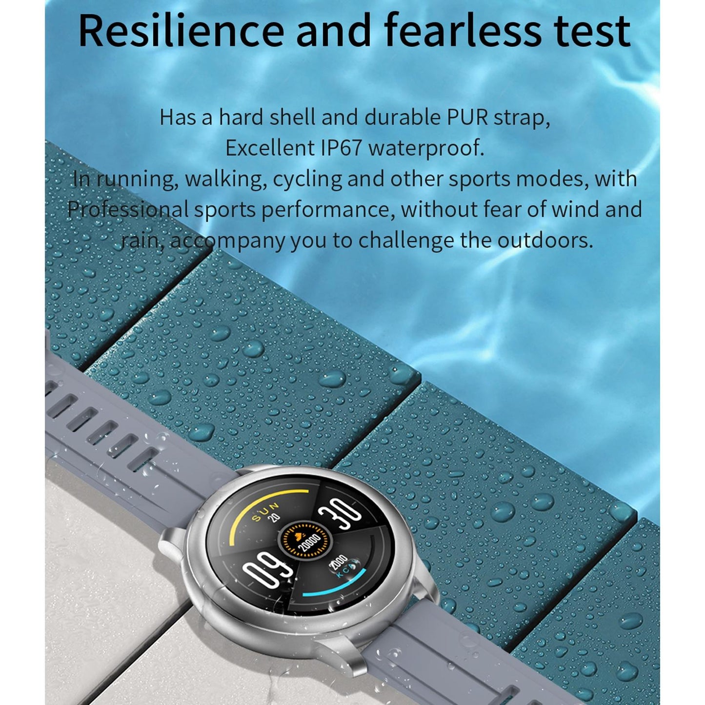 1.3 Inch Ips Colour Screen Ip67 Waterproof Smart Watch Support Sleep Monitor / Heart Rate Monitor / Blood Pressure Monitor - Black