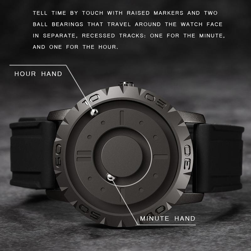 Bezel-free Magnetic Ball Watch - Men Design - Black