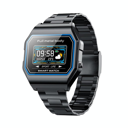 Waterproof Steel Smart Watch With Colour Screen - Black