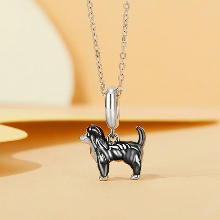 925 Sterling Silver Gold Plated Border Collie Bracelet
