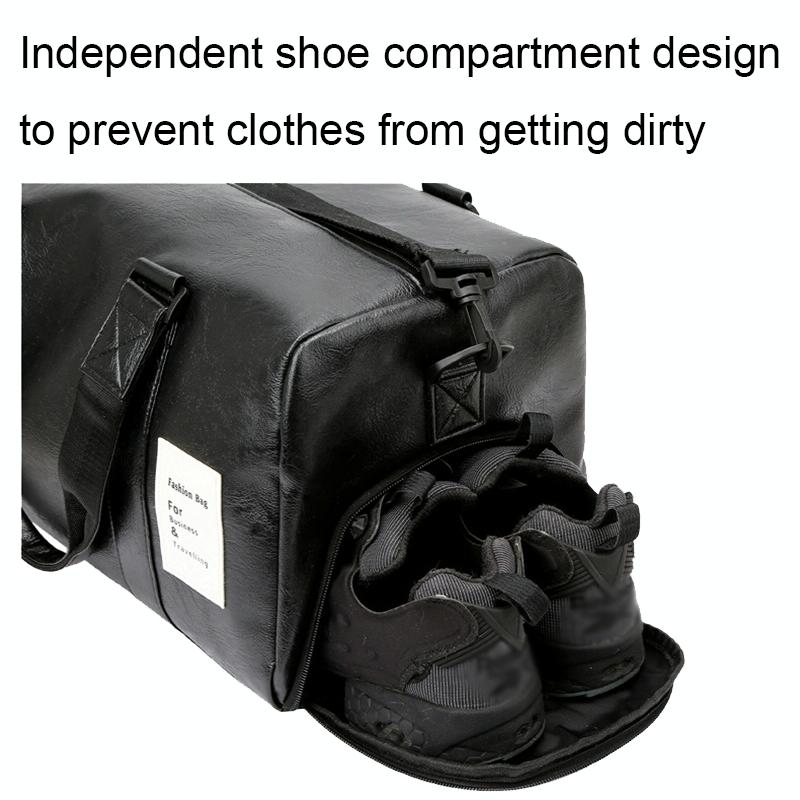 Compact Travel Bag with Shoe Storage - Black