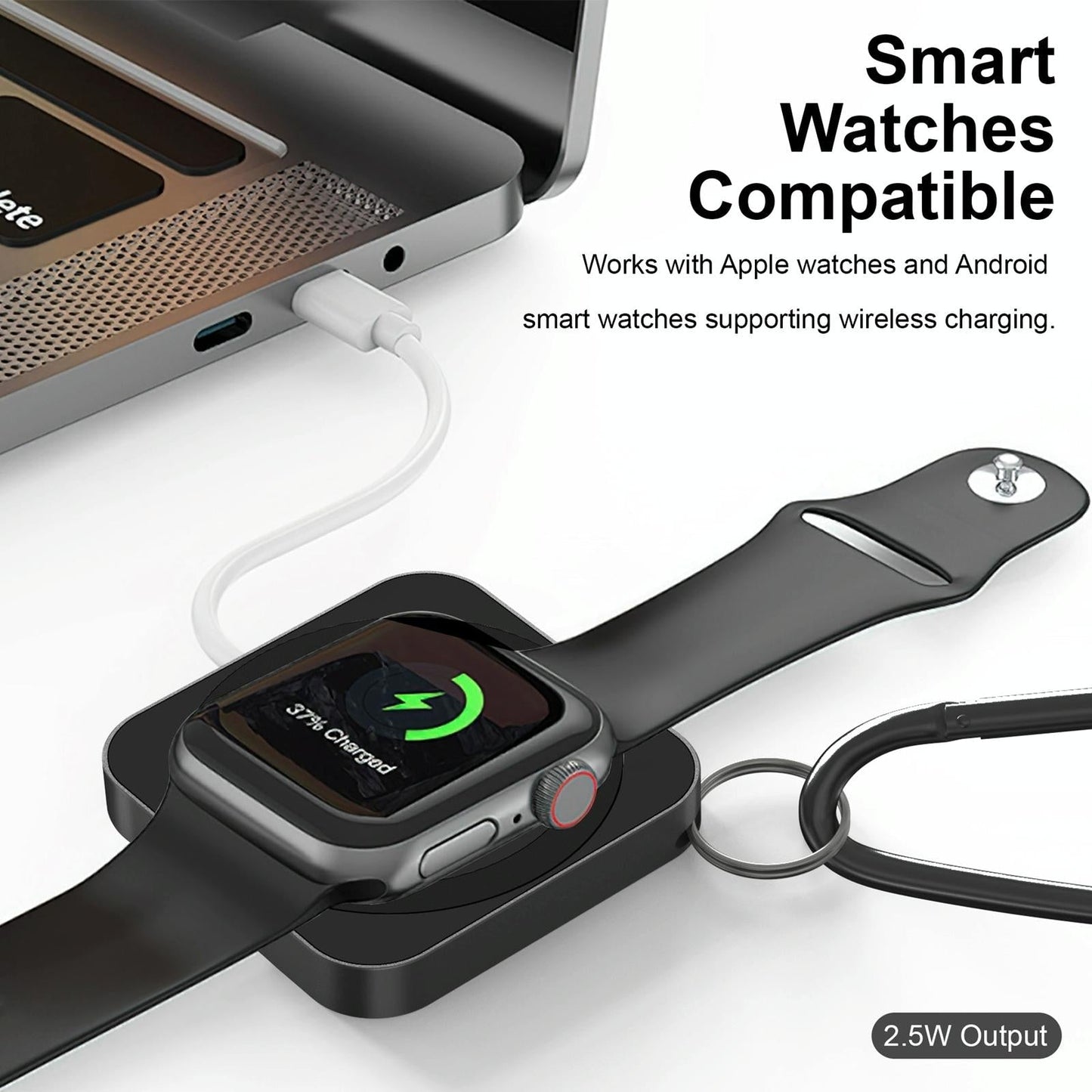 3 In 1 Portable Wireless Charger For Iphone Airpods And Iwatch - Black