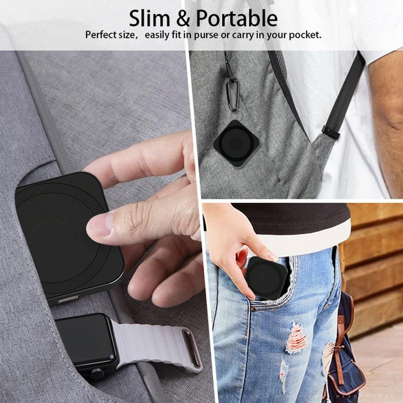 3 In 1 Portable Wireless Charger For Iphone Airpods And Iwatch - Black