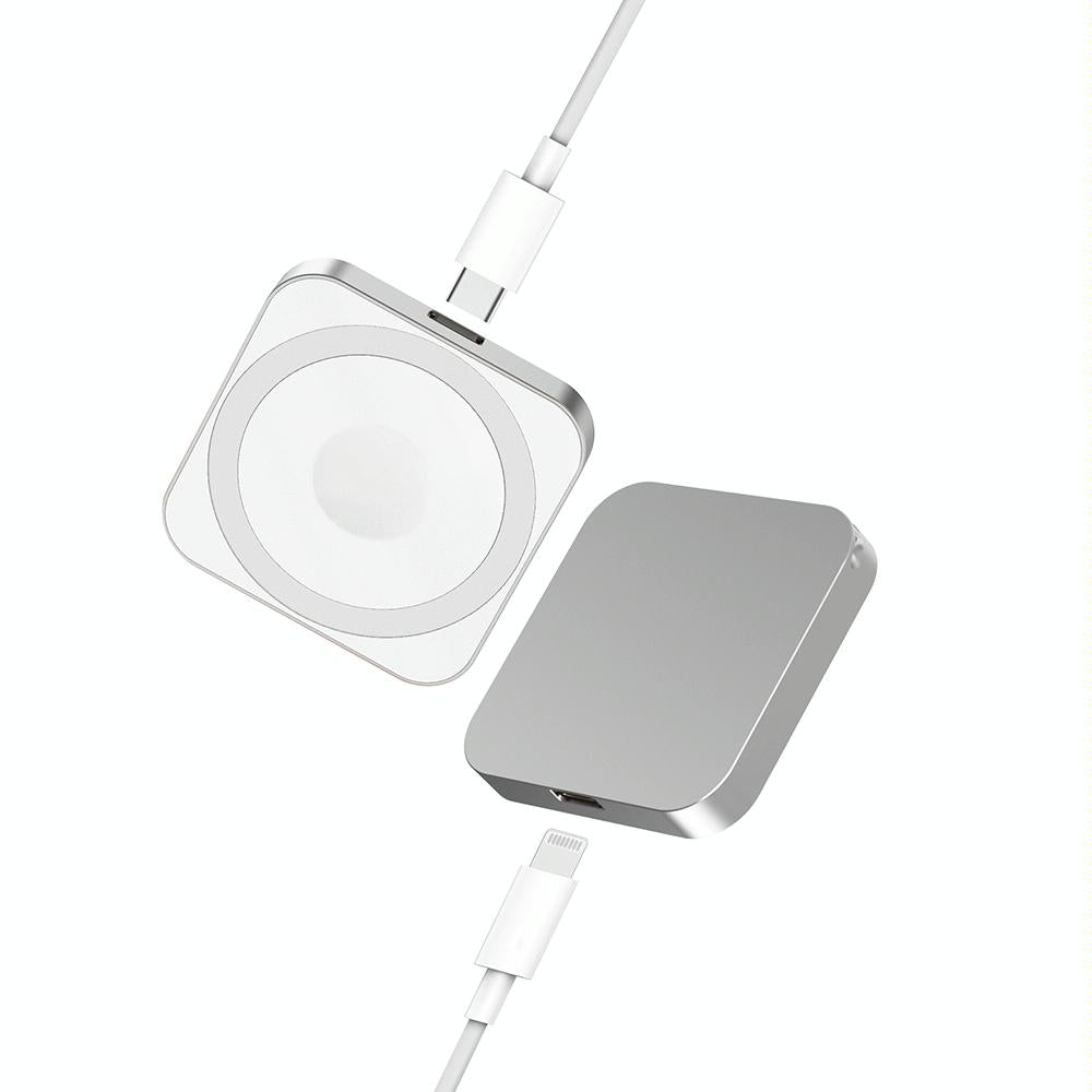 3 In 1 Portable Wireless Charger For Iphone Airpods And Iwatch - Black