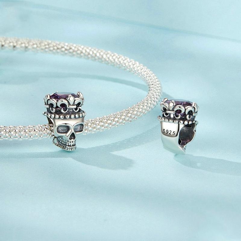 925 Sterling Silver Halloween Skull Beads