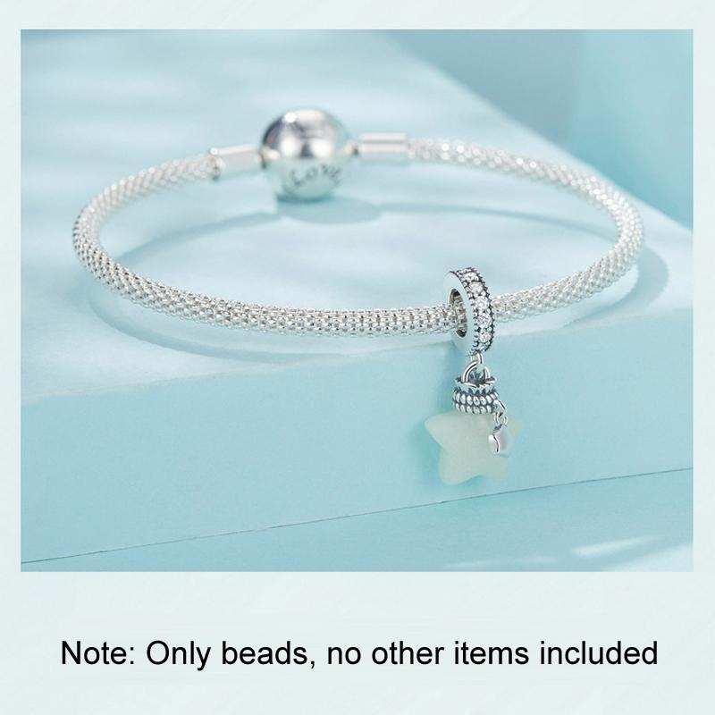 925 Sterling Silver Luminous Star Wishing Bottle Pendant