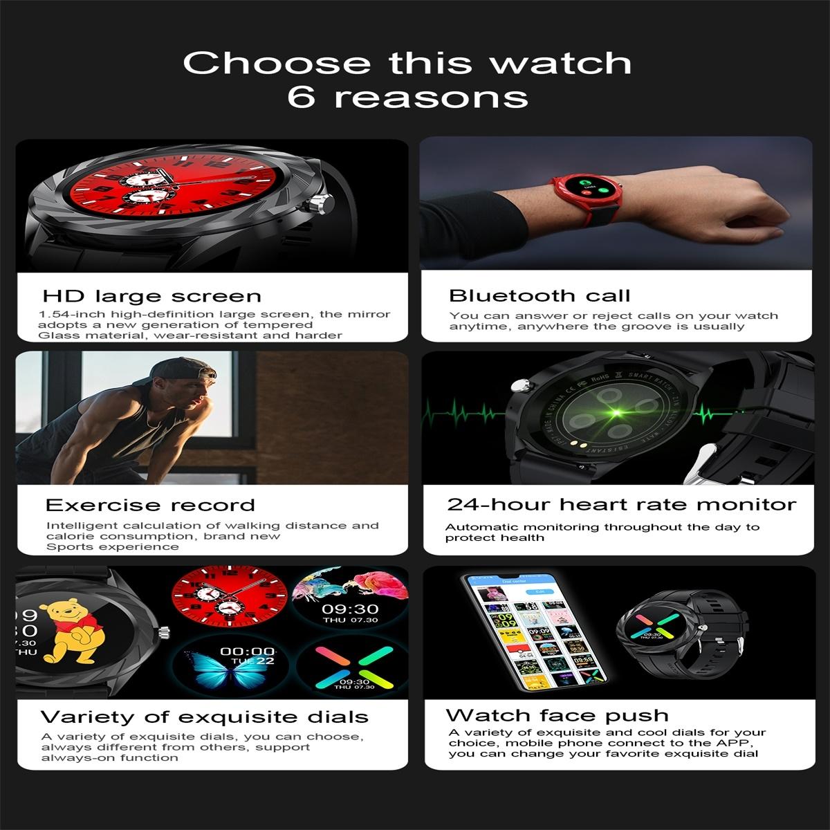 Smart Watch With Bluetooth Call And Health Monitoring - Ip67 Waterproof - Black