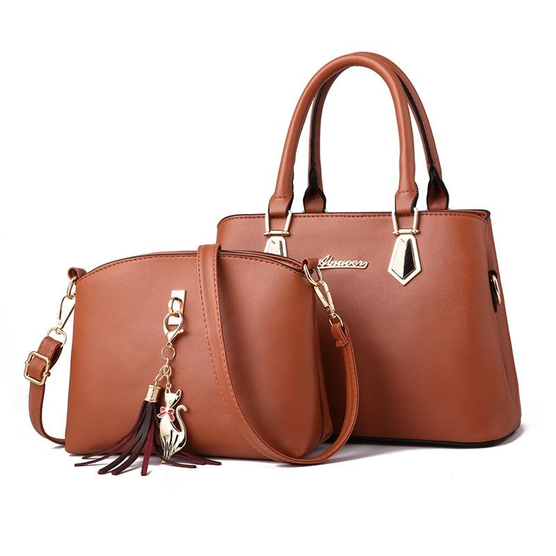 Women 2-in-1 Casual Messenger Bag - Large Capacity - Red Wine